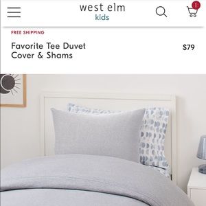 West Elm TWIN Fav Tee Organic Duvet Cover